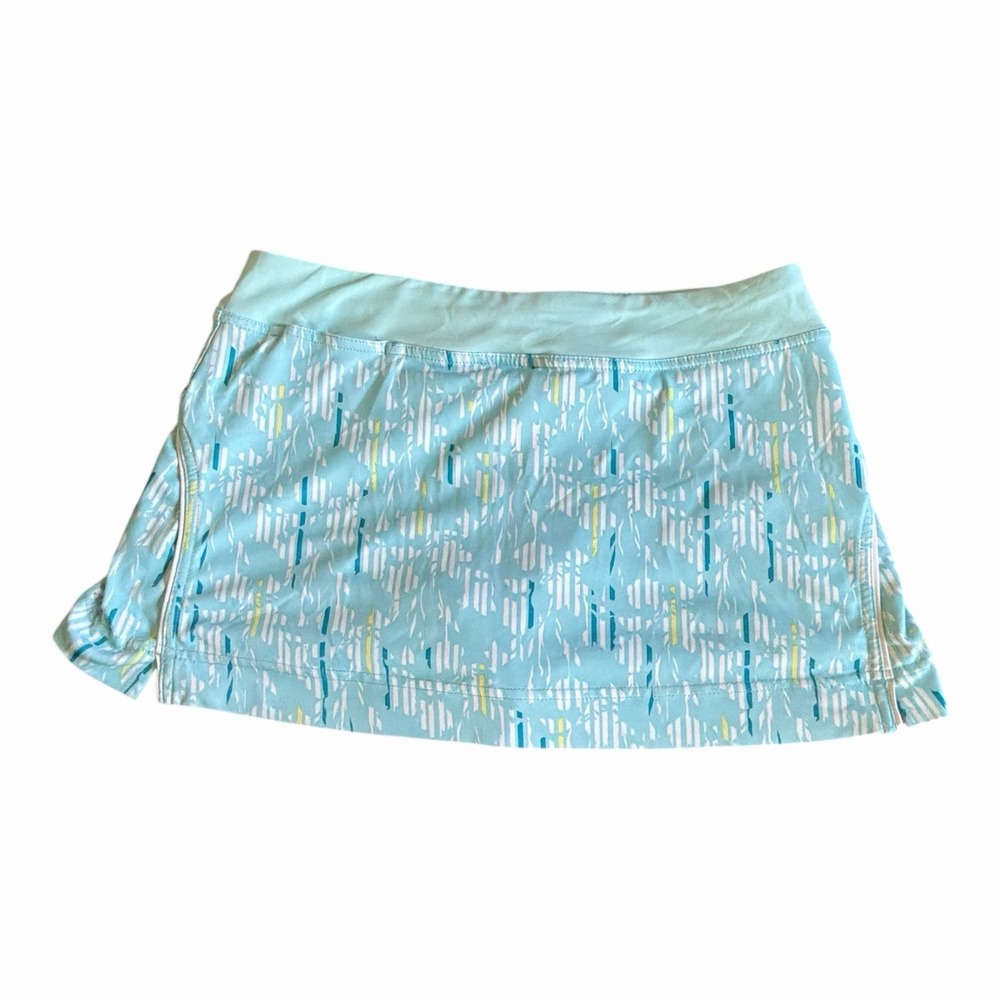 Champion Skort‎ Tennis Skirt Mini Stretch Short Lined Pastel Aqua Abstract